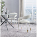  Color_Gold/ White -- Destiny White Vegan Leather Upholstered Dining Chair IMAGE 7