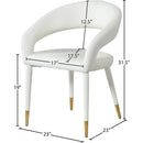  Color_Gold/ White -- Destiny White Vegan Leather Upholstered Dining Chair IMAGE 8
