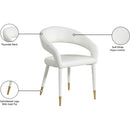  Color_Gold/ White -- Destiny White Vegan Leather Upholstered Dining Chair IMAGE 9
