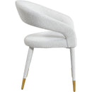  Meridian Destiny Cream Boucle Fabric Upholstered Dining Chair IMAGE 5