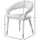  Meridian Destiny Cream Boucle Fabric Upholstered Dining Chair IMAGE 8