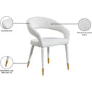  Meridian Destiny Cream Boucle Fabric Upholstered Dining Chair IMAGE 9