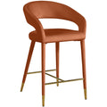  Color_Cognac -- Destiny Cognac Velvet Upholstered Counter Stool IMAGE 1