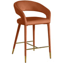  Color_Cognac -- Destiny Cognac Velvet Upholstered Counter Stool IMAGE 1