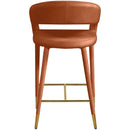  Color_Cognac -- Destiny Cognac Velvet Upholstered Counter Stool IMAGE 3