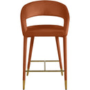  Color_Cognac -- Destiny Cognac Velvet Upholstered Counter Stool IMAGE 4