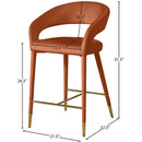  Color_Cognac -- Destiny Cognac Velvet Upholstered Counter Stool IMAGE 7