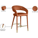  Color_Cognac -- Destiny Cognac Velvet Upholstered Counter Stool IMAGE 8