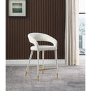  Color_Cream/ Gold -- Destiny Cream Velvet Upholstered Counter Stool IMAGE 2