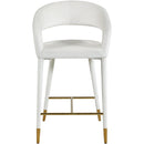  Color_Cream/ Gold -- Destiny Cream Velvet Upholstered Counter Stool IMAGE 4