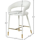  Color_Cream/ Gold -- Destiny Cream Velvet Upholstered Counter Stool IMAGE 7