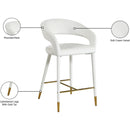  Color_Cream/ Gold -- Destiny Cream Velvet Upholstered Counter Stool IMAGE 8