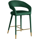  Color_Gold/ Green -- Destiny Green Velvet Upholstered Counter Stool IMAGE 1