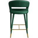  Color_Gold/ Green -- Destiny Green Velvet Upholstered Counter Stool IMAGE 3