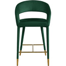  Color_Gold/ Green -- Destiny Green Velvet Upholstered Counter Stool IMAGE 4