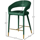  Color_Gold/ Green -- Destiny Green Velvet Upholstered Counter Stool IMAGE 7