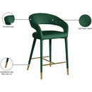  Color_Gold/ Green -- Destiny Green Velvet Upholstered Counter Stool IMAGE 8
