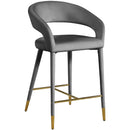  Color_Gold/ Grey -- Destiny Grey Velvet Upholstered Counter Stool IMAGE 1