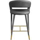  Color_Gold/ Grey -- Destiny Grey Velvet Upholstered Counter Stool IMAGE 3
