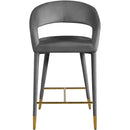  Color_Gold/ Grey -- Destiny Grey Velvet Upholstered Counter Stool IMAGE 4
