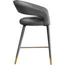  Color_Gold/ Grey -- Destiny Grey Velvet Upholstered Counter Stool IMAGE 5