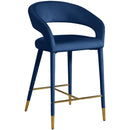  Color_Navy -- Destiny Navy Velvet Upholstered Counter Stool IMAGE 1