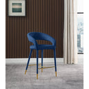  Color_Navy -- Destiny Navy Velvet Upholstered Counter Stool IMAGE 2