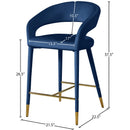  Color_Navy -- Destiny Navy Velvet Upholstered Counter Stool IMAGE 7