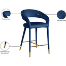  Color_Navy -- Destiny Navy Velvet Upholstered Counter Stool IMAGE 8