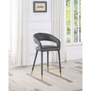  Color_Gold/ Grey -- Destiny Grey Vegan Leather Upholstered Counter Stool IMAGE 2