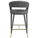  Color_Gold/ Grey -- Destiny Grey Vegan Leather Upholstered Counter Stool IMAGE 3