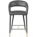  Color_Gold/ Grey -- Destiny Grey Vegan Leather Upholstered Counter Stool IMAGE 4