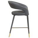  Color_Gold/ Grey -- Destiny Grey Vegan Leather Upholstered Counter Stool IMAGE 5