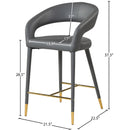  Color_Gold/ Grey -- Destiny Grey Vegan Leather Upholstered Counter Stool IMAGE 7