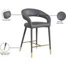  Color_Gold/ Grey -- Destiny Grey Vegan Leather Upholstered Counter Stool IMAGE 8