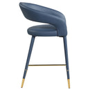  Color_Navy -- Destiny Navy Vegan Leather Upholstered Counter Stool IMAGE 5