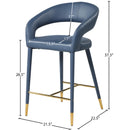  Color_Navy -- Destiny Navy Vegan Leather Upholstered Counter Stool IMAGE 7