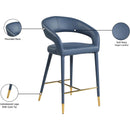  Color_Navy -- Destiny Navy Vegan Leather Upholstered Counter Stool IMAGE 8