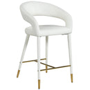 Color_Gold/ White -- Destiny White Vegan Leather Upholstered Counter Stool IMAGE 1
