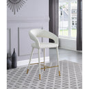  Color_Gold/ White -- Destiny White Vegan Leather Upholstered Counter Stool IMAGE 2