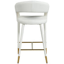  Color_Gold/ White -- Destiny White Vegan Leather Upholstered Counter Stool IMAGE 3