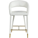  Color_Gold/ White -- Destiny White Vegan Leather Upholstered Counter Stool IMAGE 4