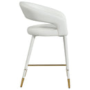  Color_Gold/ White -- Destiny White Vegan Leather Upholstered Counter Stool IMAGE 5