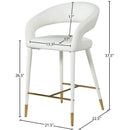  Color_Gold/ White -- Destiny White Vegan Leather Upholstered Counter Stool IMAGE 7