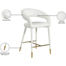 Meridian Destiny White Vegan Leather Stool IMAGE 8