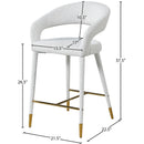  Meridian Destiny Cream Boucle Fabric Upholstered Counter Stool IMAGE 7