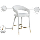  Meridian Destiny Cream Boucle Fabric Upholstered Counter Stool IMAGE 8