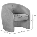  Manufacturer Color_Grey -- Acadia Grey Boucle Fabric Upholstered Accent Chair IMAGE 7
