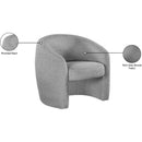  Manufacturer Color_Grey -- Acadia Grey Boucle Fabric Upholstered Accent Chair IMAGE 8