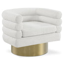  Manufacturer Color_Cream -- Tessa Cream Boucle Fabric Upholstered Swivel Accent Chair IMAGE 1